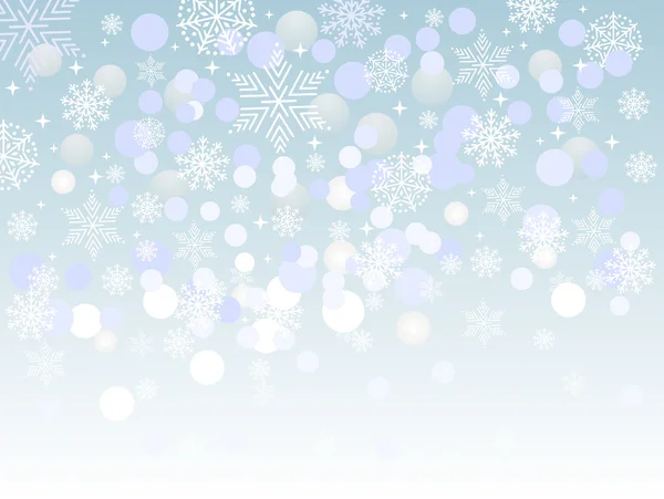 Natal fundo azul com flocos de neve — Vetor de Stock