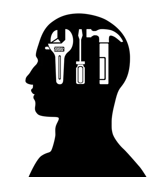 Work tool in the male mind — Stock Vector