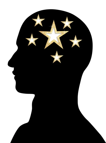 Stars in the male mind — Stock Vector