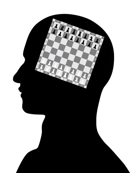 Σκάκι στο αντρικό μυαλό — Διανυσματικό Αρχείο