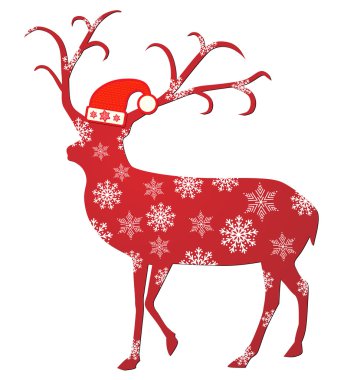Reindeer with santa hat vector illustration vector