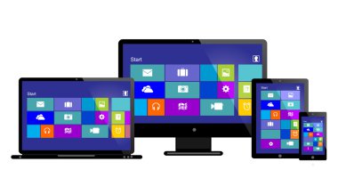 laptop monitör tablet telefon