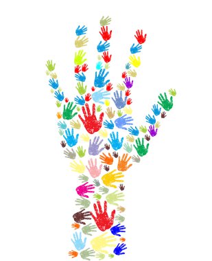 Abstract hands prints clipart