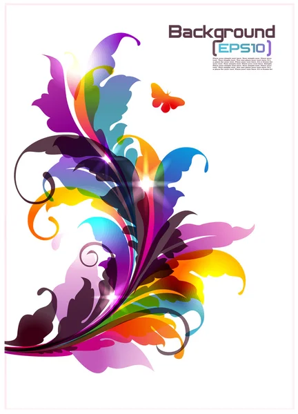 Adorno floral de color - elemento para el diseño — Vector de stock