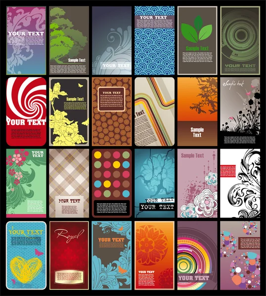 Collection de modèles de cartes de visite verticales colorées dans différents styles. PSE10 — Image vectorielle