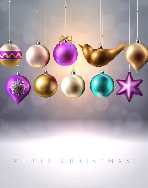 Vánoční pozadí s Vánoční dekorace — Stockový vektor
