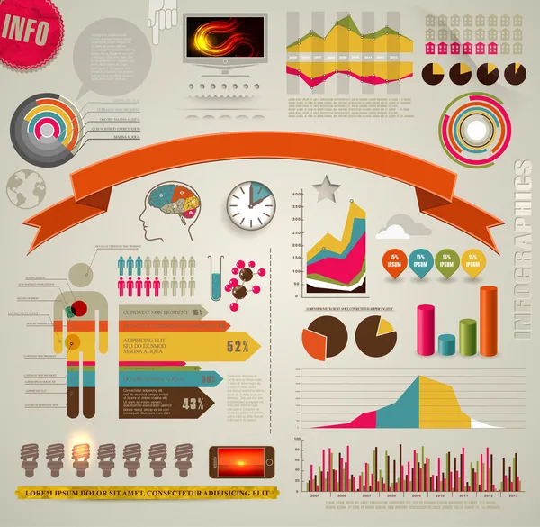 Renkli Infographic öğeleri kümesi. — Stok Vektör