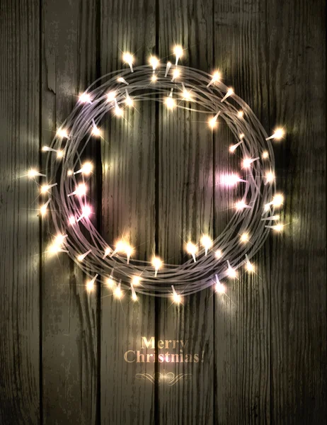 Led ライトから成っている光っているクリスマスの花輪 ストックベクター