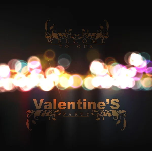 Aftelkalender voor Valentijnsdag partij uitnodiging afdrukken — Stockvector