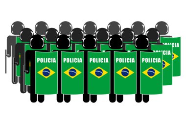 Brazilian Riot Police clipart