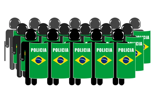 Polizia antisommossa brasiliana Foto Stock