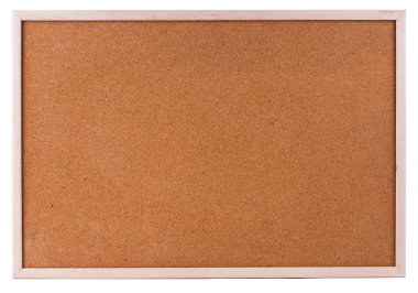 tam bir cork board üzerinde beyaz izole