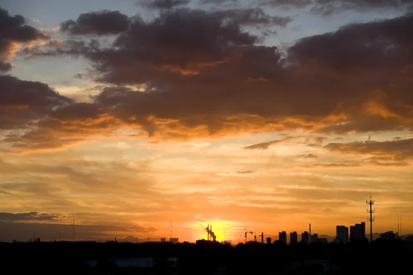 Sunset over Lower factory — Stock Photo, Image