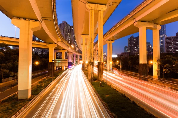 Junction with light in shanghai — Stock Photo, Image