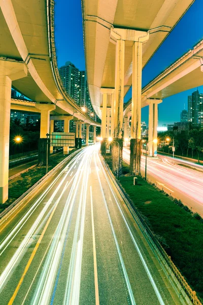Junction with light in shanghai — Stock Photo, Image