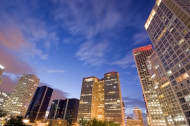 gökdelenler - ofis binaları Downtown beijing adlı günbatımı Zamanı