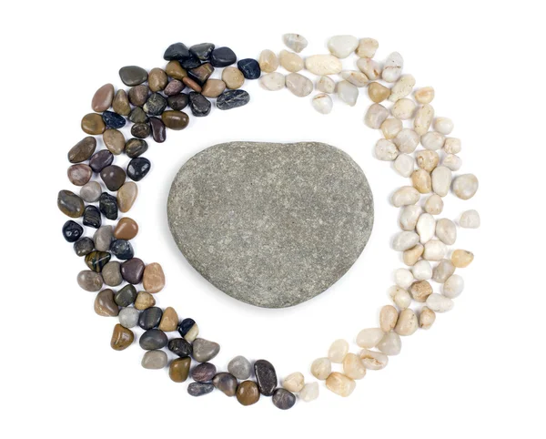 Herzförmige Steine auf weißem Hintergrund — Stockfoto