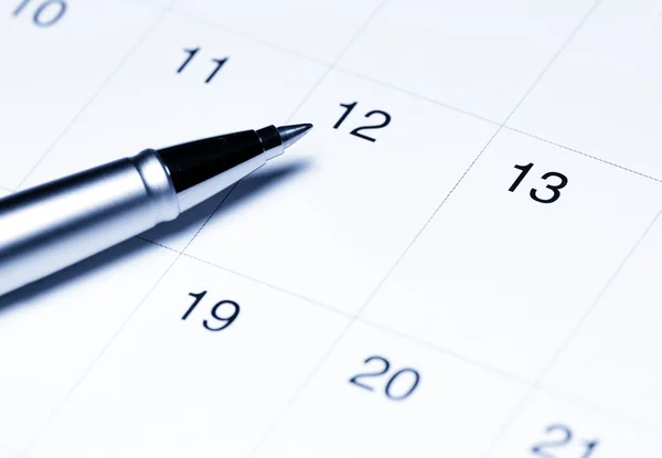 Calendar with pen — Stock Photo, Image