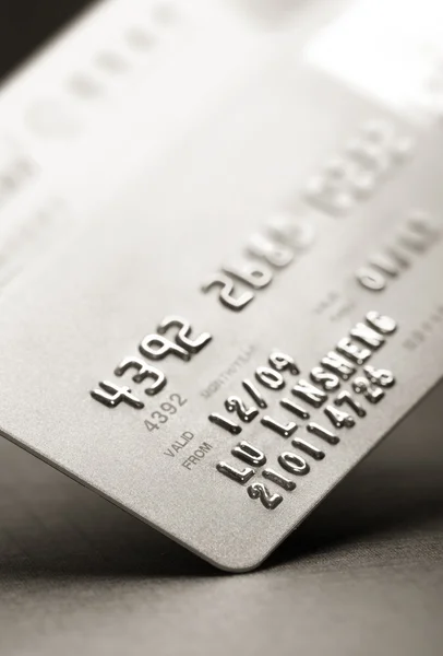 Macro shoot d'une carte de crédit Gold. Parfait pour une utilisation de fond — Photo