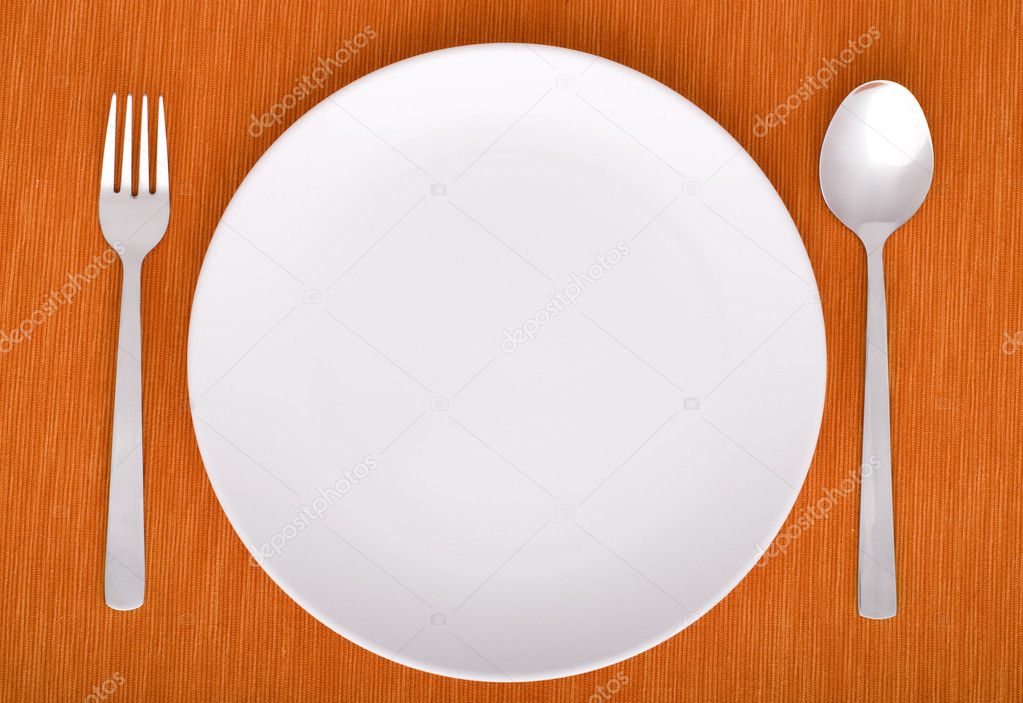 Closeup of a place setting with dinner-plate