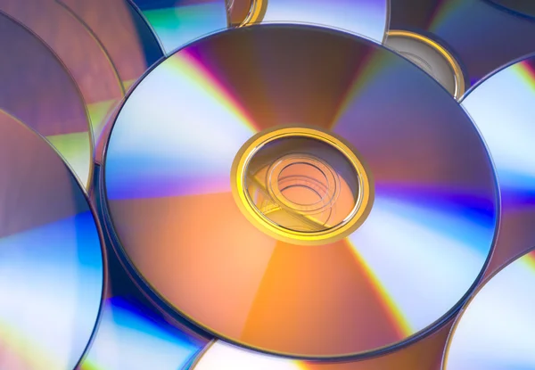 Un montón de CD en primer plano — Foto de Stock