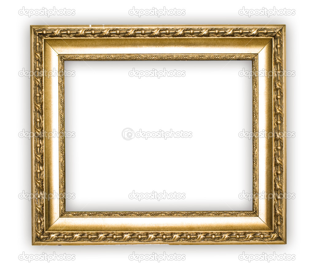 White Antique Picture Frame Isolated Stock Photo, Picture and