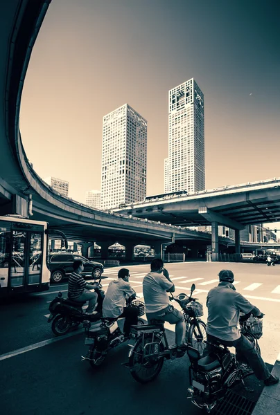 Downtown intersection, Beijing china — Stock Photo, Image