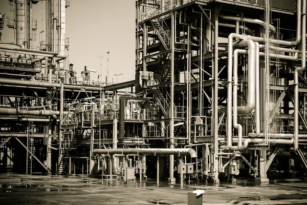 Kemisk fabrik pipeline närbild — Stockfoto