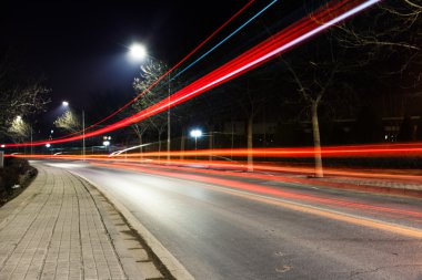 trafik kavşaklarından gece ışık izlemeler