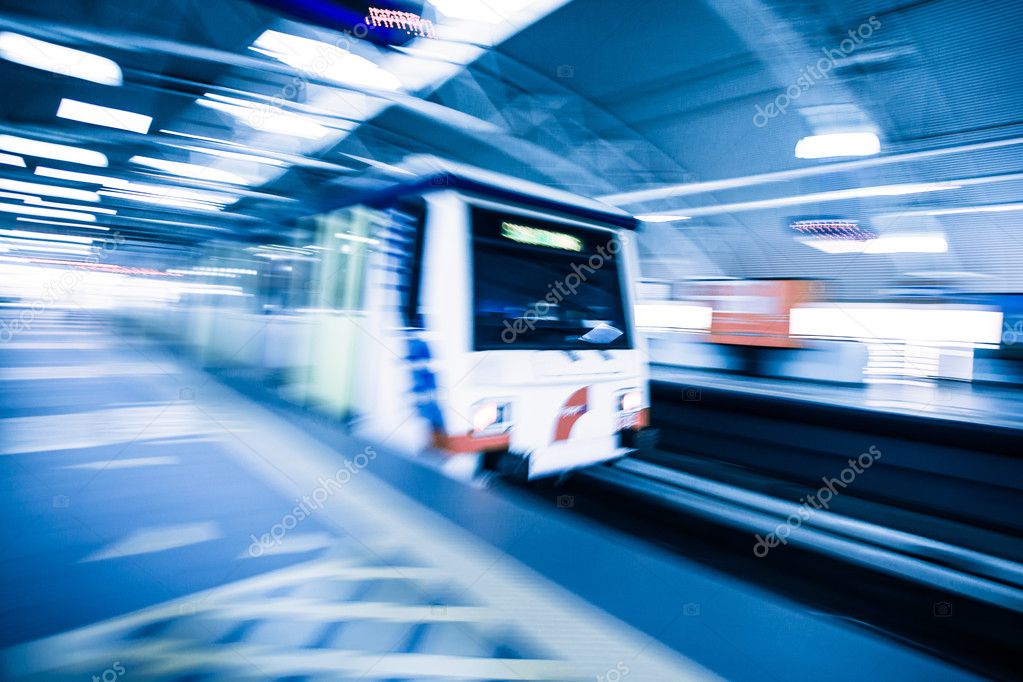 Metro Train with motion blur effect