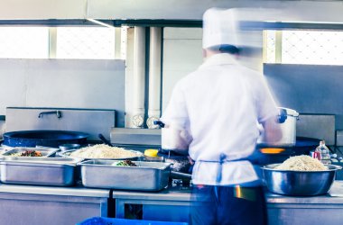 Bir Çin restoranı mutfak