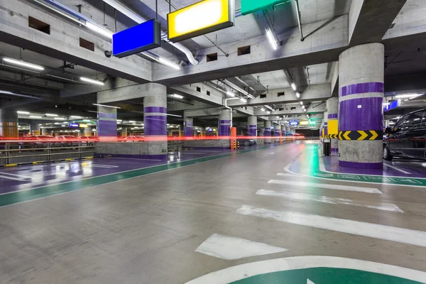 Underground parking aisle — Stock Photo, Image