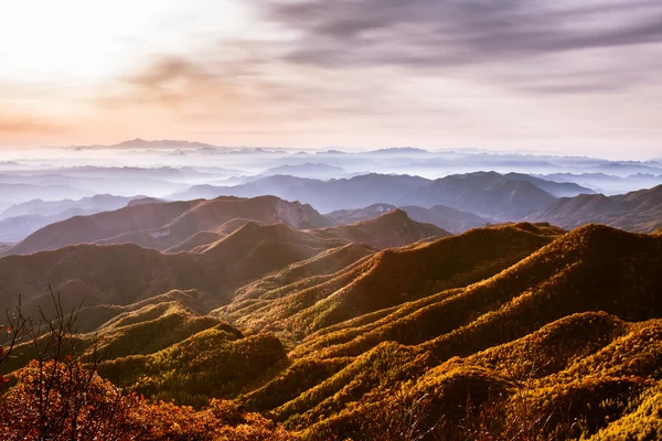 Φθινόπωρο ομιχλώδες τοπίο στην Κίνα — Φωτογραφία Αρχείου
