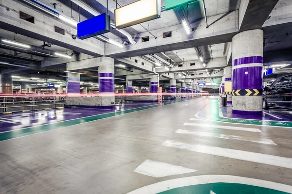 Underground parking aisle — Stock Photo, Image