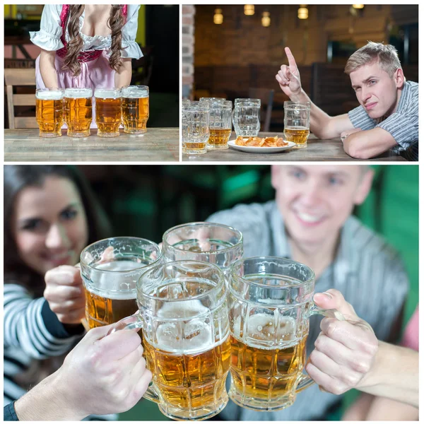 Collage bière pub — Photo