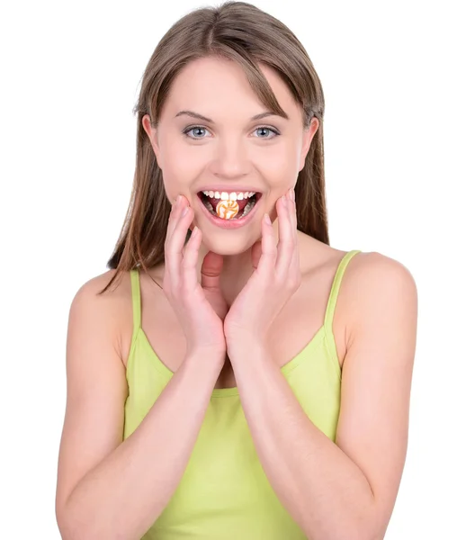 Girl and Candy — Stock Photo, Image