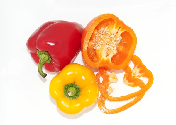 Three fresh sweet pepper — Stock Photo, Image