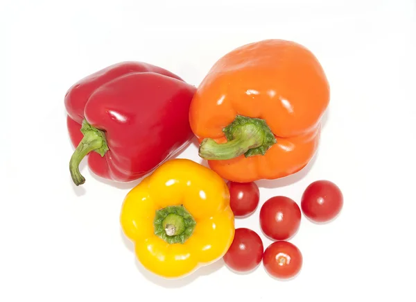Three fresh sweet pepper — Stock Photo, Image