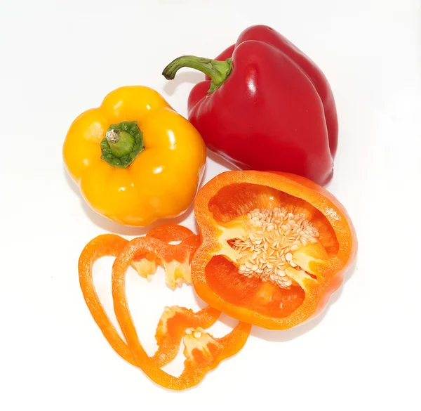 Three fresh sweet pepper — Stock Photo, Image