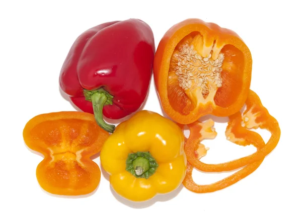 Three fresh sweet pepper — Stock Photo, Image