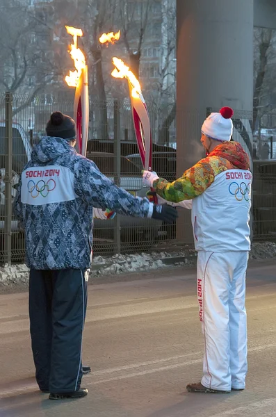 Olimpijski ogień w Jekaterynburgu — Zdjęcie stockowe