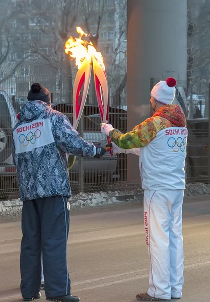 Olympisk brann i Ekaterinburg – stockfoto