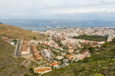 Aerial view of Santa Cruz de Tenerife. Spain clipart