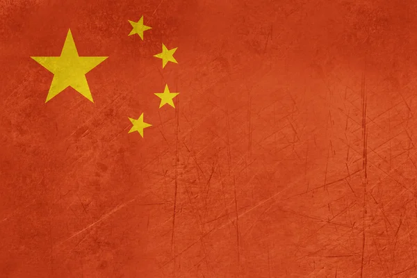 Grunge folks republik av Kina flagga — Stockfoto
