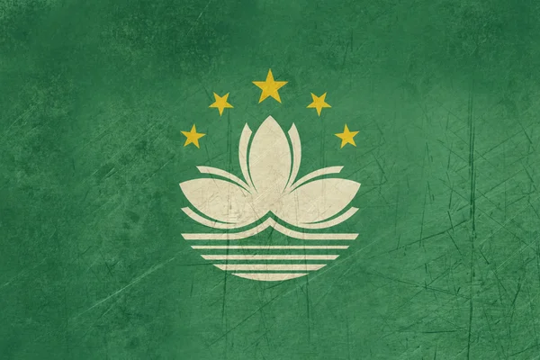 Flaga Makau grunge — Zdjęcie stockowe