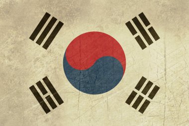 Grunge Güney Kore bayrağı