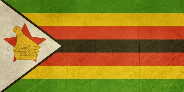 Grunge Zimbabwes flagga — Stockfoto