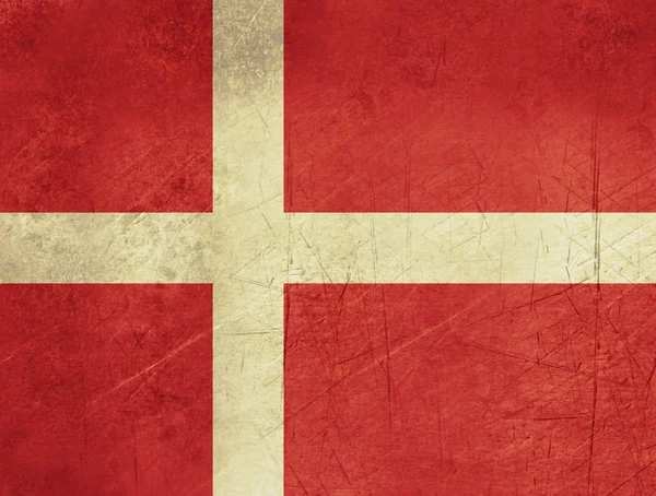 Grunge Danmark flagga — Stockfoto
