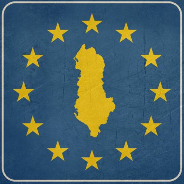 Grunge Arnavutluk Avrupa düğmesi