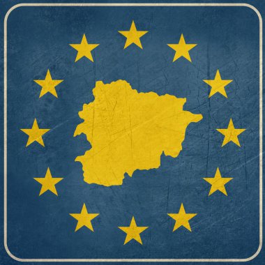 Grunge andorra Avrupa düğmesi